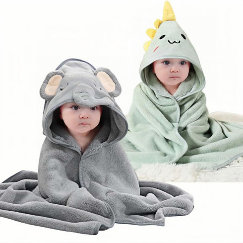 Febvao 2 Pcs Baby Hooded Towels,31 x 31 in Baby Washcloths, Infant Super