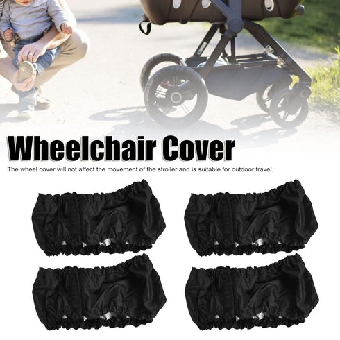 4Pcs Baby Stroller Wheel Cover, Kid Baby Dustproof Wheelchair Protector Pushchair Wheel Cover Stroller Accessory
