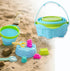 Egashow 8 PCS Kids Collapsible Bucket Beach Sand Toys Sensory Playset, Portable Sandbox