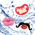 AUSTUFF 6PCs Funny Pacifier Infant Cute Kissable Lips and Gentleman Mustache Soft Silicone Design for Babies
