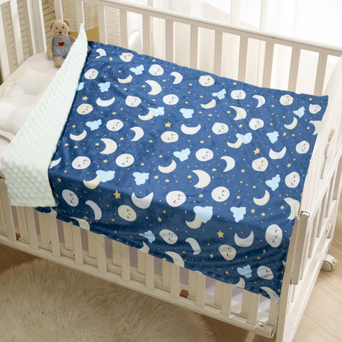 Baby Blankets for Unisex Boys Girls, Super Soft Nursery Minky Blankets, 30 x 40 inch Outer Space Printed Bed Throws for