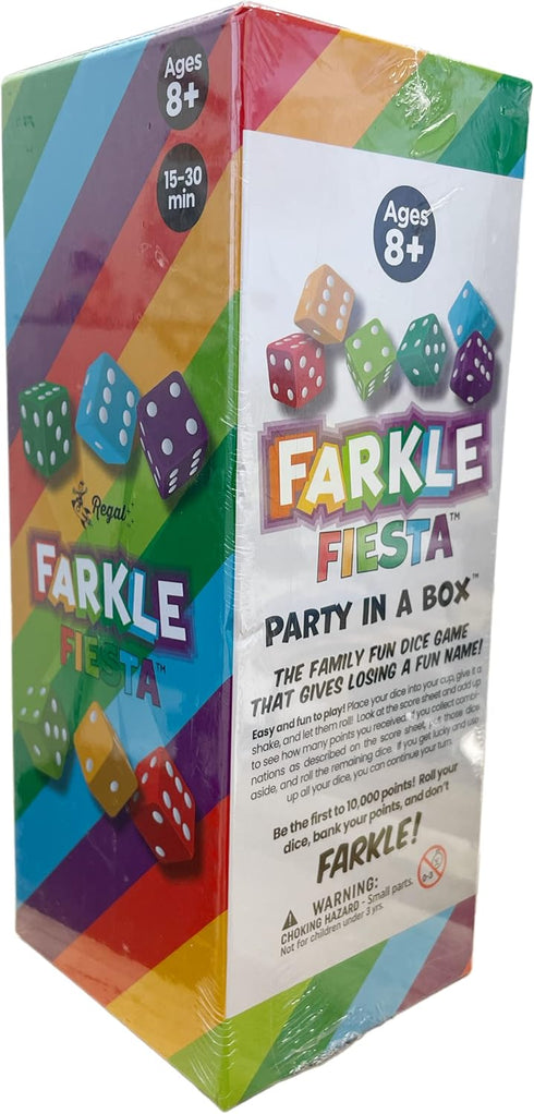 6 Sets, 6 20 2-4 8+) Regal Games - Farkle Fiesta Classic Dice Game w/ Colored Dice Convenient Dice Cups for Easy