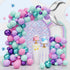 Mermaid Balloon Arch Kit, 122pcs Pink Purple Teal Balloons with Silver Tail Foil Balloon for Birthday Decorations