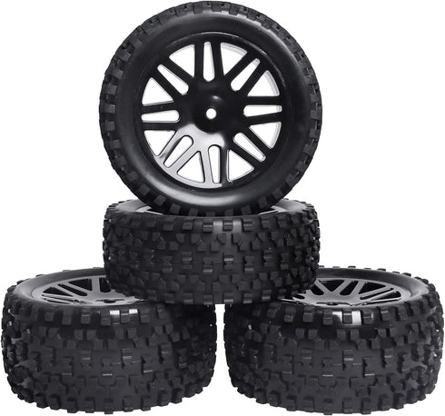 HobbyPark 12mm Hex Hub Front & Rear Wheels and Tires with Foam for Redcat Shockwave, Tornado Epx, S30