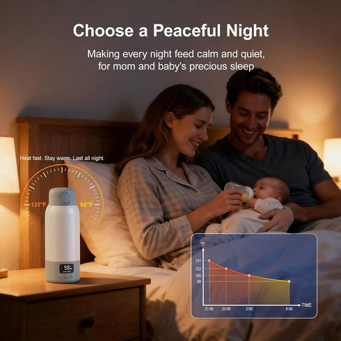 YARUITK 45W 100W 17oz 10400mAh Portable Bottle Warmer for Travel, Quick Charge, Fast Heating Baby Bottle Warmer
