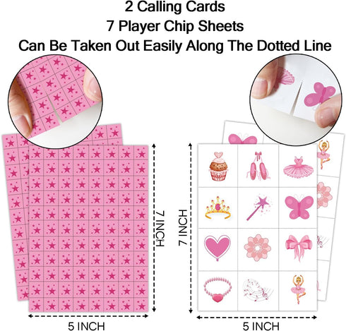 Ballerina Party Bingo Game Cards, 24 Players, Ballet Dance Themed Bingo for Family Friend Adult Party