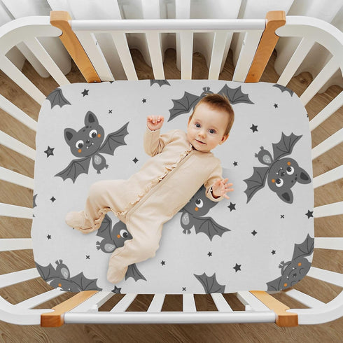 FJDENG Mattress,M-52 28 9Inch Bat Cookies Crib Sheets for Boys Girls,Breathable Skin-Friendly Nursery Bedding Sheet