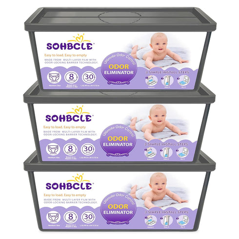 SOHBCLE Refills Compatible with Genie Easy Roll Signature Diaper Pail and Platinum Diaper