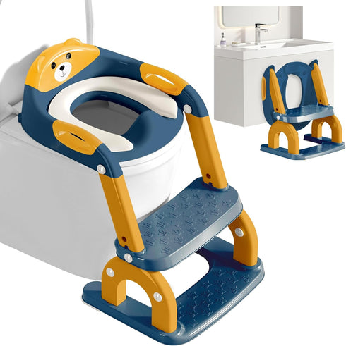 kimitimi Potty Training Seat with Step Stool for Toddlers - Upgrade 2-in-1 Toilet