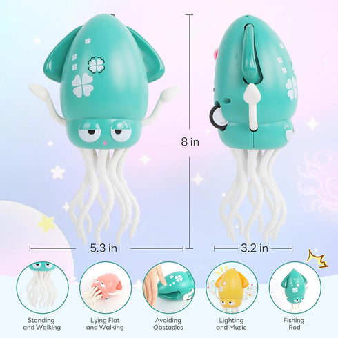 Tummy Dancing Octopus - Electric Crawling Musical Baby Toy with LED Lights & Music, Rechargeable Interactive Sensory