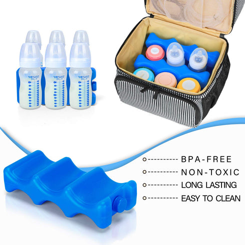 Teamoy Breastmilk Ice Pack - Pack of 2, Bottle Ice Packs for Breastmilk Storage for Working Moms