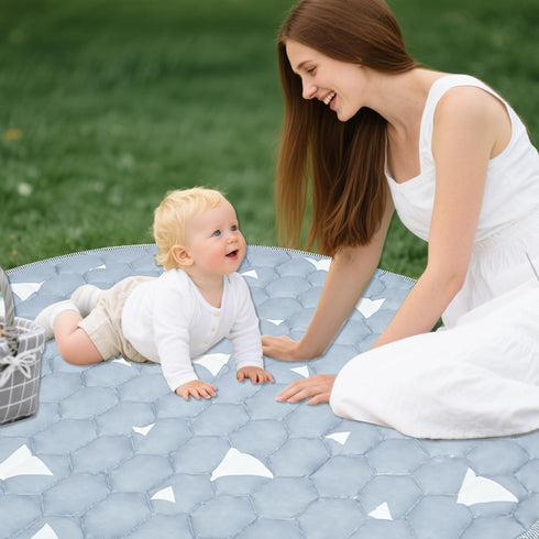 40x40 Baby Mat for Floor, Gentle Monster Cushioning Padded Round Baby Playpen Mat, Non-Slip and Machine Washable