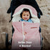 JJ Cole Bundle Me Winter Toddler Car Seat Cover and Bunting Bag - Urban Weather Resistant Baby Carrier Cover, Blush Pink
