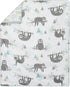 Set 4 Sweet Jojo Designs Blue and Grey Jungle Sloth Leaf Baby Unisex Boy or Girl Nursery Crib Bedding - Pieces