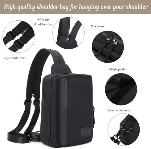 MYHOZEE Backpack 2 1 Sling Bag Crossbody Purse - in Nylon Cross Body Bag Diaper with Wipes Pouch, Water Bottle Pocket