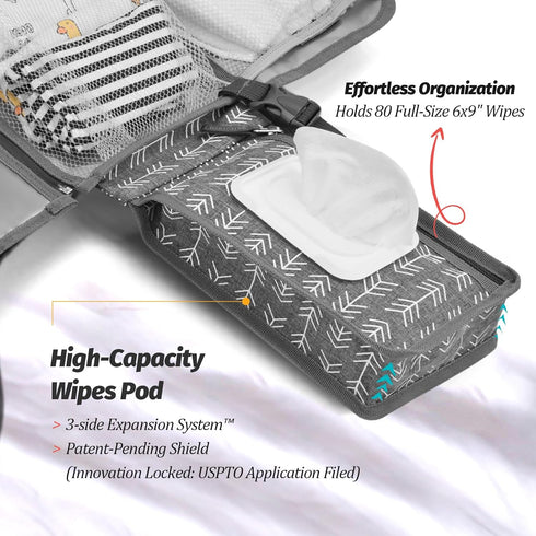 Portable Diaper Changing Pad - Changing Pad Portable with Wipes Pocket, Waterproof Diaper Changing Mat, Portable