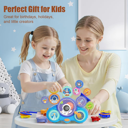 Fivoro 3+, 18Pcs Set, Playset STEM Gears Toys for Kids Ages Creative Learning Building Blocks, Educational Construction