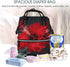 DWVTSLH Backpack Mummy Backpack Red Hibiscus Flowers Diaper Bag Multifunction Nappy Bags Waterproof Large Capacity