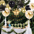 Birthday Party Decorations KIT - Happy Birthday Banner, Gold Crown Balloon, Gold and Black Latex Balloons
