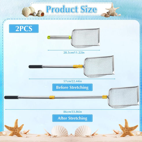 2 MARFOREVER Pcs Shark Tooth Sifter Sand Sifter for The Beach, Sifter Sand Scoop Shell Scooper Beach Shovel Tools