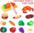 Kids Play Kitchen Accessories Set, Pretend Play Cooking Toys Set, Kitchen Toys Playset for Toddlers with Fake Play Food
