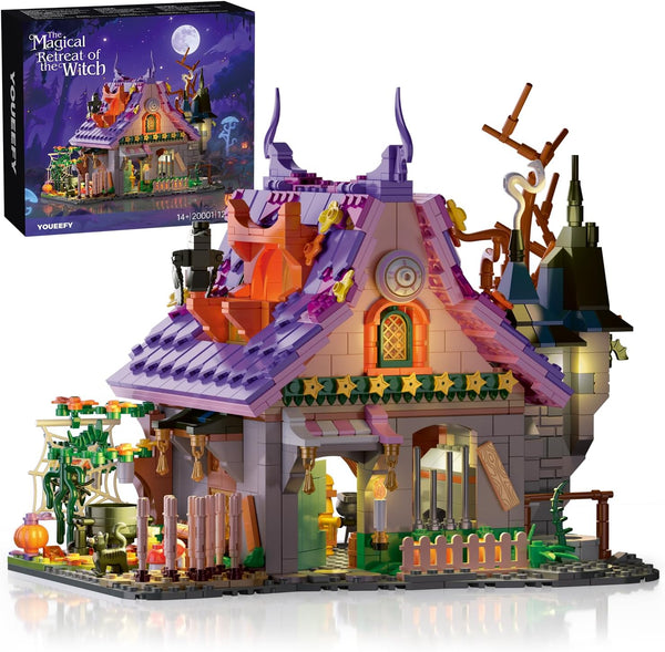 Magic House Set for Witches and Witches Building Set with Lights, Over