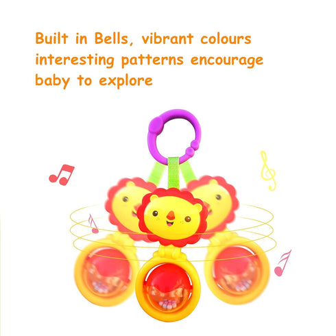 4 Pack Cartoon Animal Hanging Rattle Toys, Baby Bed Crib Car Seat Stroller Toys, Best Birthday Gift for Newborn