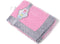 Bacati Solid Center Plush Blanket with Frame Style Border (Solid Baby Pink/Grey Border)