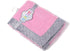Bacati Solid Center Plush Blanket with Frame Style Border (Solid Baby Pink/Grey Border)