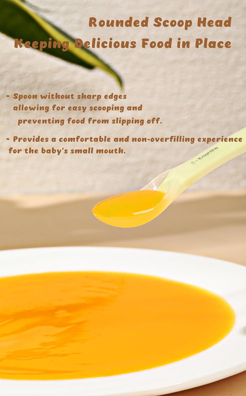 Baby Spoons Set, First Stage Feeding for Baby, Soft Silicone Toddler Spoon with Travel Case, Gum-Friendly, BPA Free,