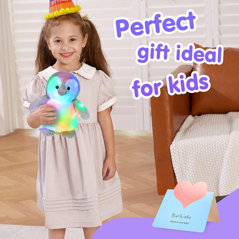 12'' Houwsbaby LED Light Up Penguin Stuffed Animal Plush Toy for Kids Night Light Glowing and Huggable Soft Plush Toy