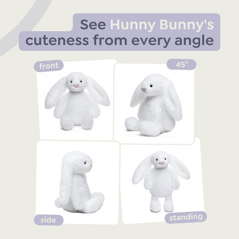 FREND White Bunny Stuffed Animal, Cute Plushies for Women and Kids, Soft Bunny and Rabbit Plush Toy Gift, Adorable