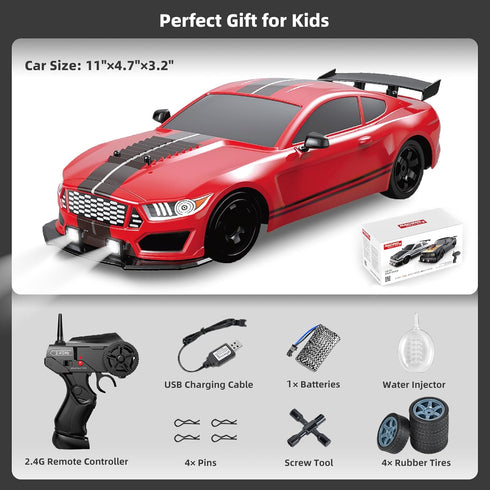 2.4GHz 1:16 4WD RC Drift Car, Drifting RC Car RC Cars High Speed Remote Control Cars with LED Lights Rechargeable