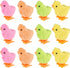 3 Otters 12PCS Wind Up Chick Toys, Colorful Jumping Plush Chicks for Kids Easter Party Favors