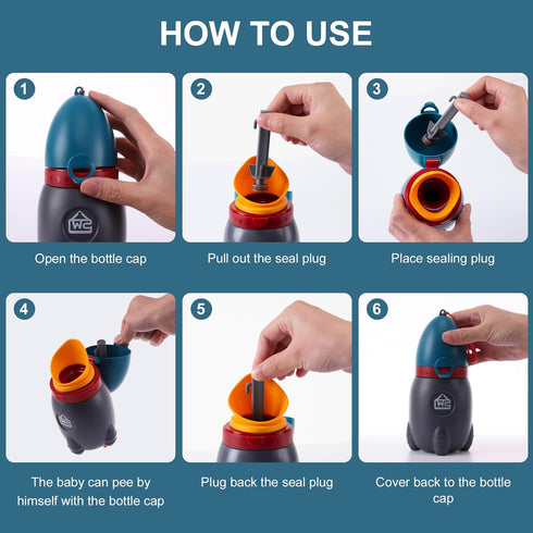 Portable Potty for Kids Leak-Proof Rocket Travel Urinal for Boys & Girls, Lightweight Road Trip Essential for Car