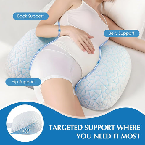 Pregnancy Pillow for Sleeping, Portable Adjustable Maternity Wedge Pillows for Side Sleepers, Belly, Back & Hip Support