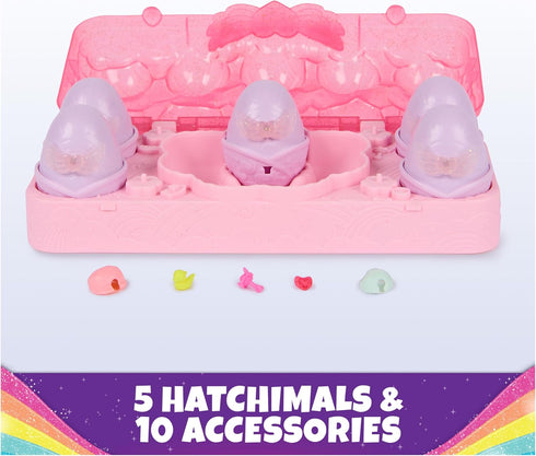 5 10 3 Hatchimals Alive, Rainbow Splash Egg Carton with Mini Figures in Color Reveal Eggs & Accessories, Kids Toys