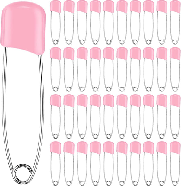 WILLBOND 150 Pcs Diaper Pins Safety 2.2 Inch Plastic Head Cloth Diaper