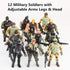 12 Pack US Military Toy Soldiers Playset - Realistic Action Figures with Combat Accessories for Kids