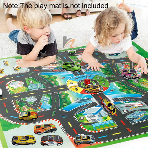 12 Pull Back Racing Cars Die Cast Vehicles Playset, 2.7 Inch Metal Friction Powered Car Toys for Toddlers
