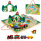 Joqutoys 18 Piece Train Set for Toddlers, Wooden Take-Along Tabletop Railroad for