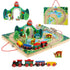 Joqutoys 18 Piece Train Set for Toddlers, Wooden Take-Along Tabletop Railroad for