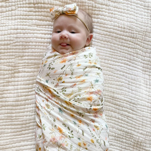 Set 47 47 inches, 70% 30% LifeTree Baby Muslin Swaddle Blankets for Boys & Girls, Newborn Swaddle with Matching