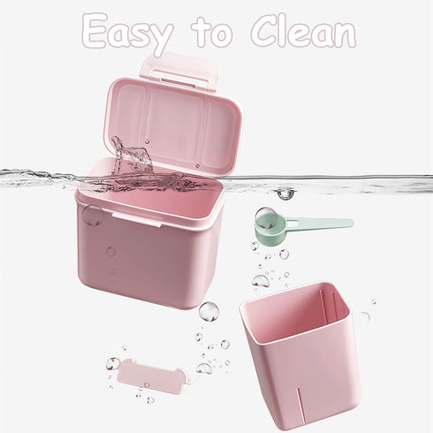 Formula Dispenser with Scoop for Milk Powder, Baby Food Storage and Snack Cup for Travel, Pink (0.92 LB Capacity)