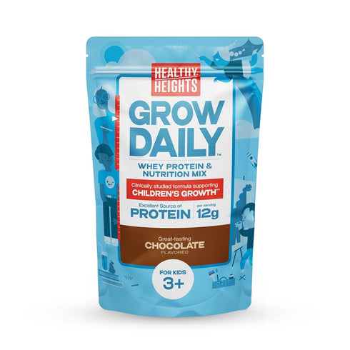 Healthy Height Grow Daily Kids Protein Drink Mix, Chocolate, High Protein Shake for Kids 3+