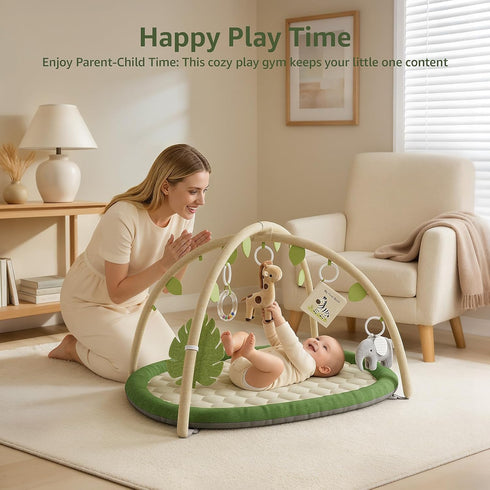 5 Tummy Baby Play Gym & Activity Mat, Baby Play Mat with Detachable Toys, Promotes Motor Skills & Sensory Development