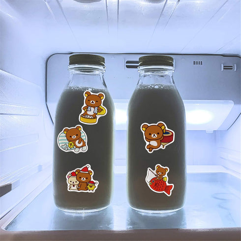 50PCS Kawaii Cartoon Bear Stickers for Kids and Teens, Vinyl Waterproof Sticker Pack for Skateboard, Phone, Party Décor