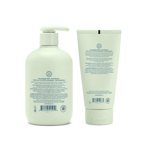 Pack 2, Pipette Vanilla + Ylang Ylang Wash and Lotion Duo, of Clean, Includes Baby Body Wash and Lotion for Newborns