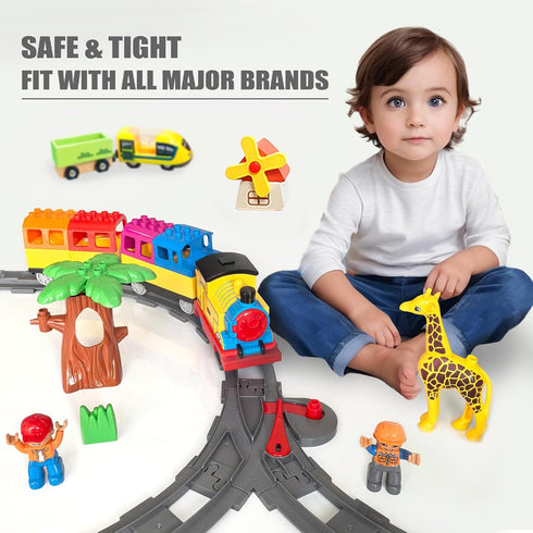 37 Set 20 10 2 Pieces Train Tracks - Compatible with All Major Brands, Classic Railway Track with Curved, Straight