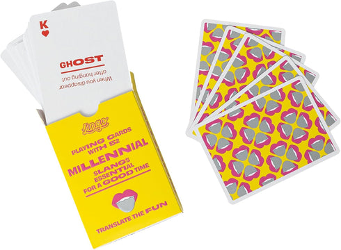 Millennial Lingo Playing Cards | Travel Flashcards for Learning Millennial Slang Vocabulary | 52 Essential Translations